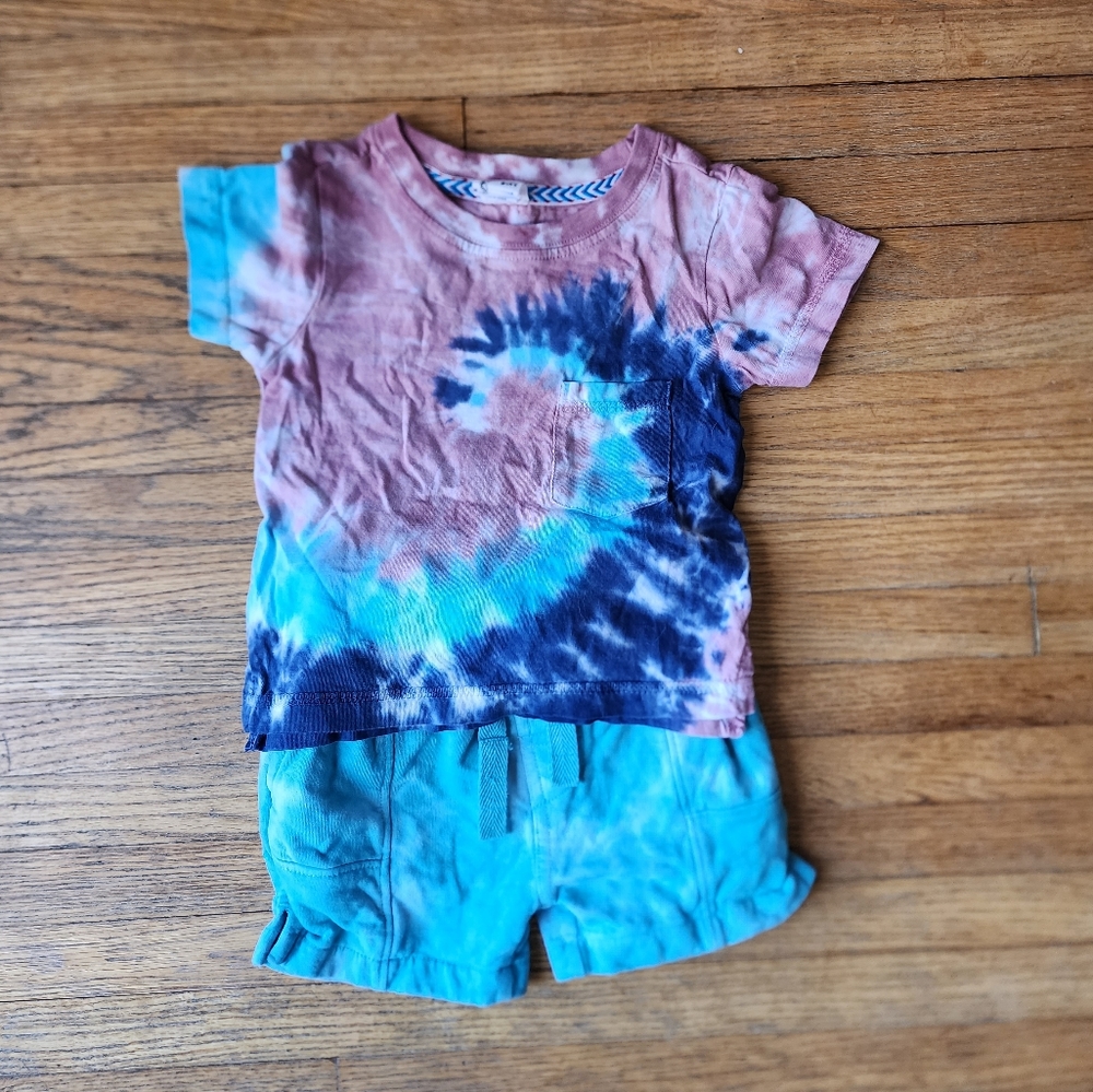 Sovereign Code 2 Piece Tie Dyed Shorts Set 12 mos.